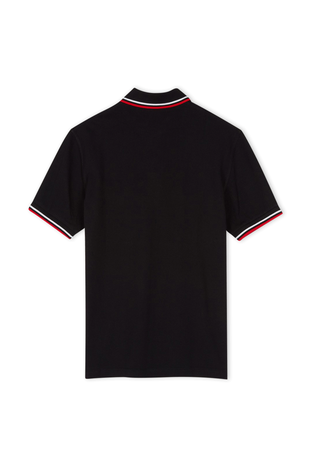 חולצת פולו שחורה עם עיטורים באדום FRED PERRY