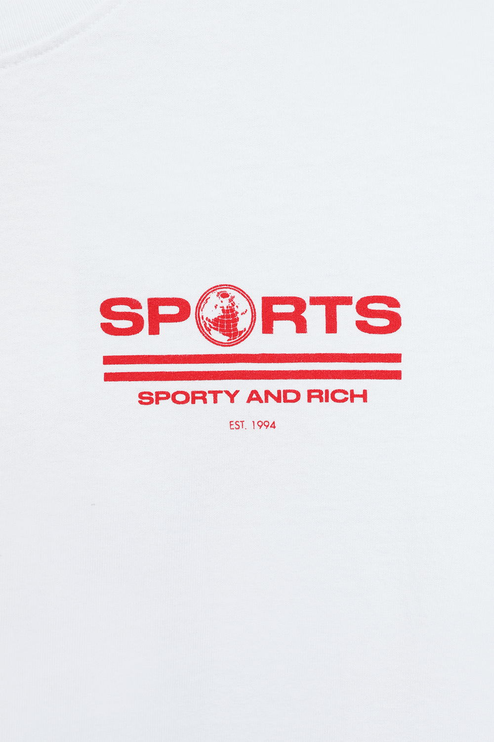 חולצת טי לבנה עם לוגו אדום SPORTY & RICH