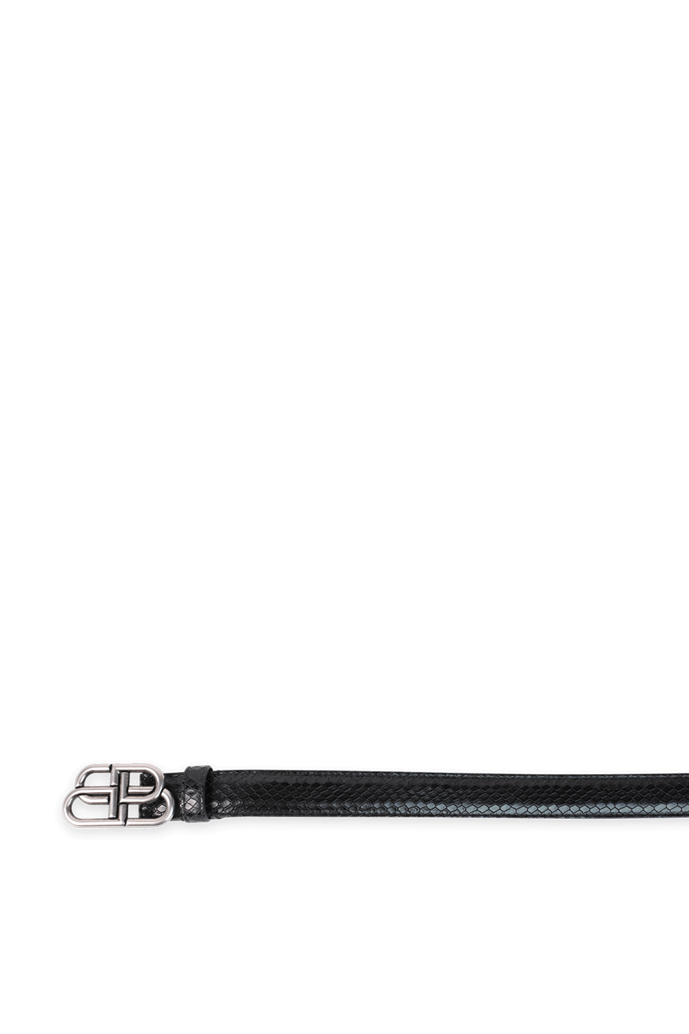 תמונה אחורית של BB Monogram Leather Belt in Black