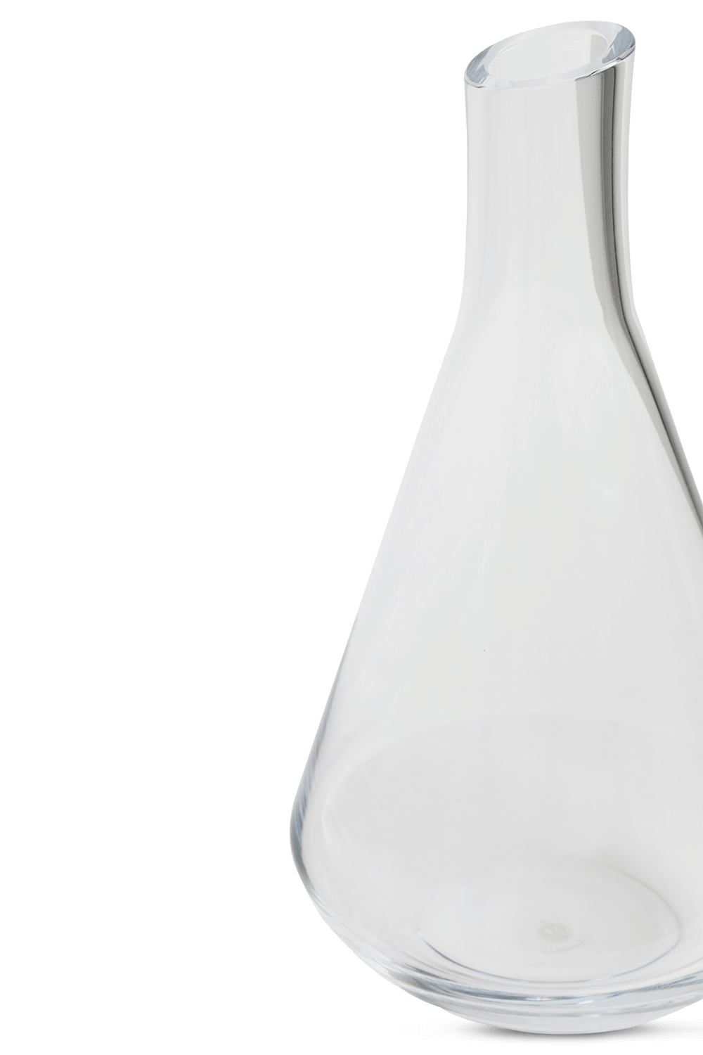 תמונה אחורית של בקבוק ליין מקריסטל שקוף