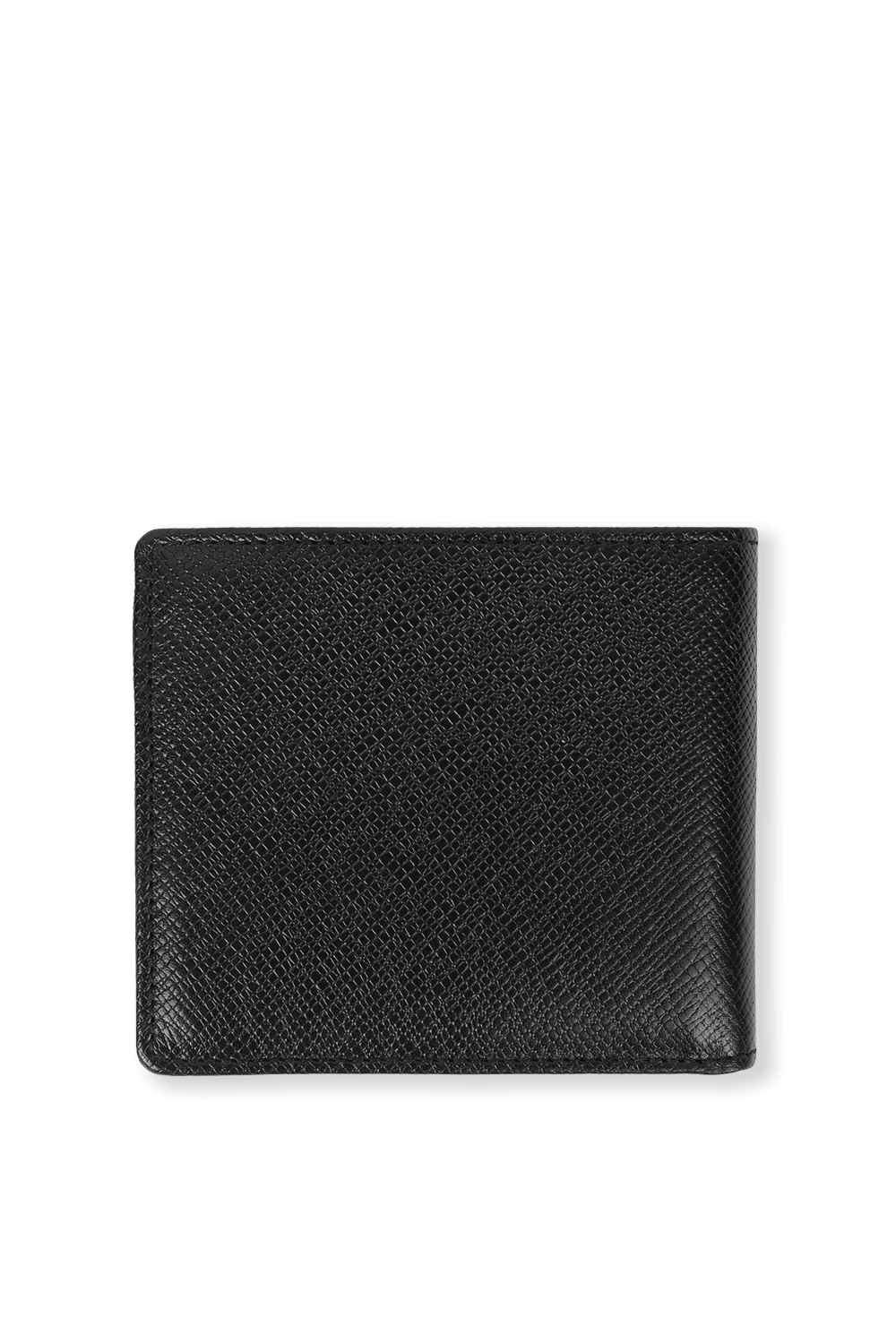 תמונה אחורית של Signature Grainy Leather Wallet In Black&nbsp;