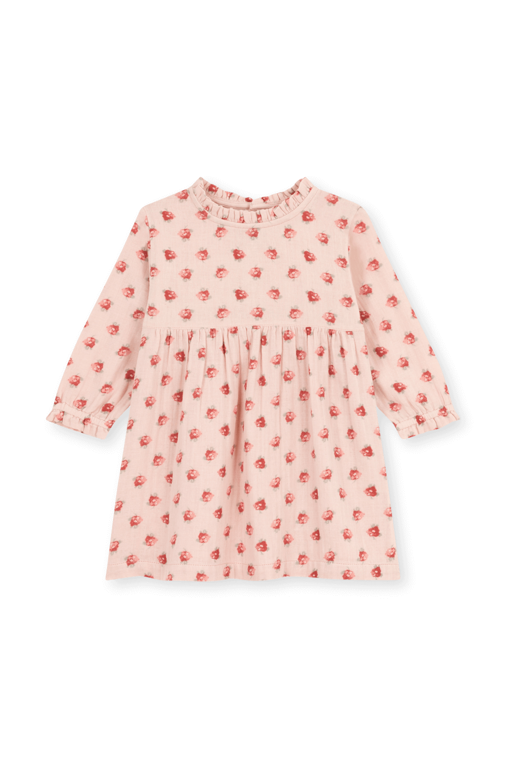 תמונה קידמית של שמלה פרחונית עם שרוולים ארוכים 18-36 חודשים