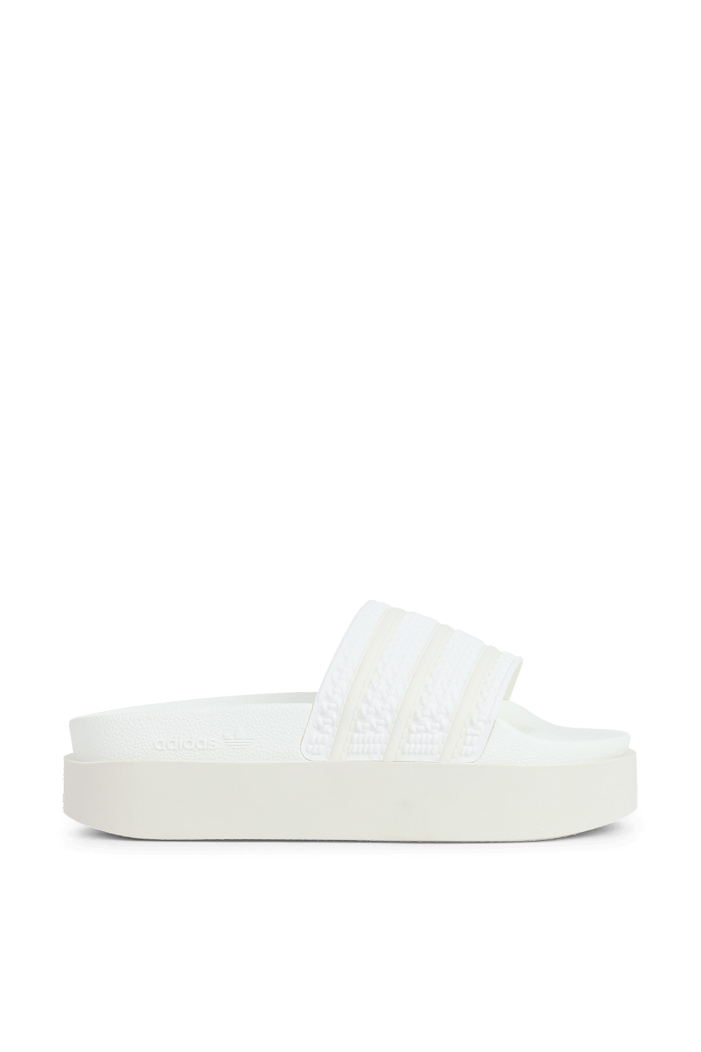 תמונה קידמית של כפכפי סליידס פלטפורמה לבנים