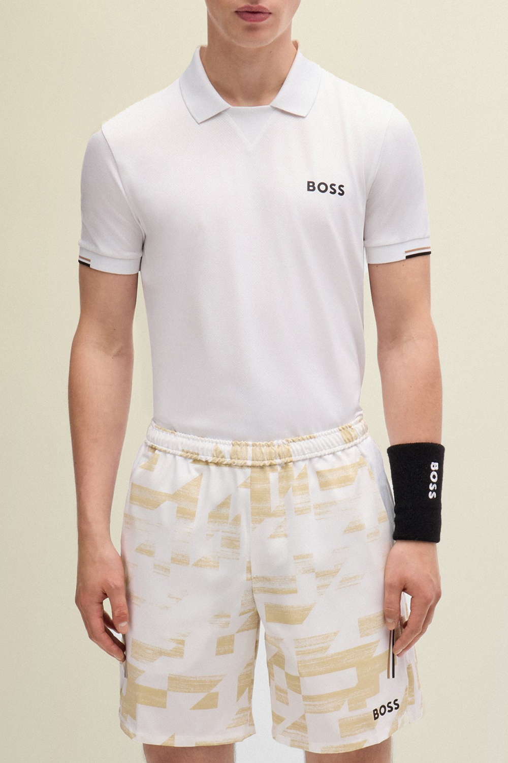 תמונת דוגמן קידמית של בוס X מתאו ברטיני חולצת פולו סלים