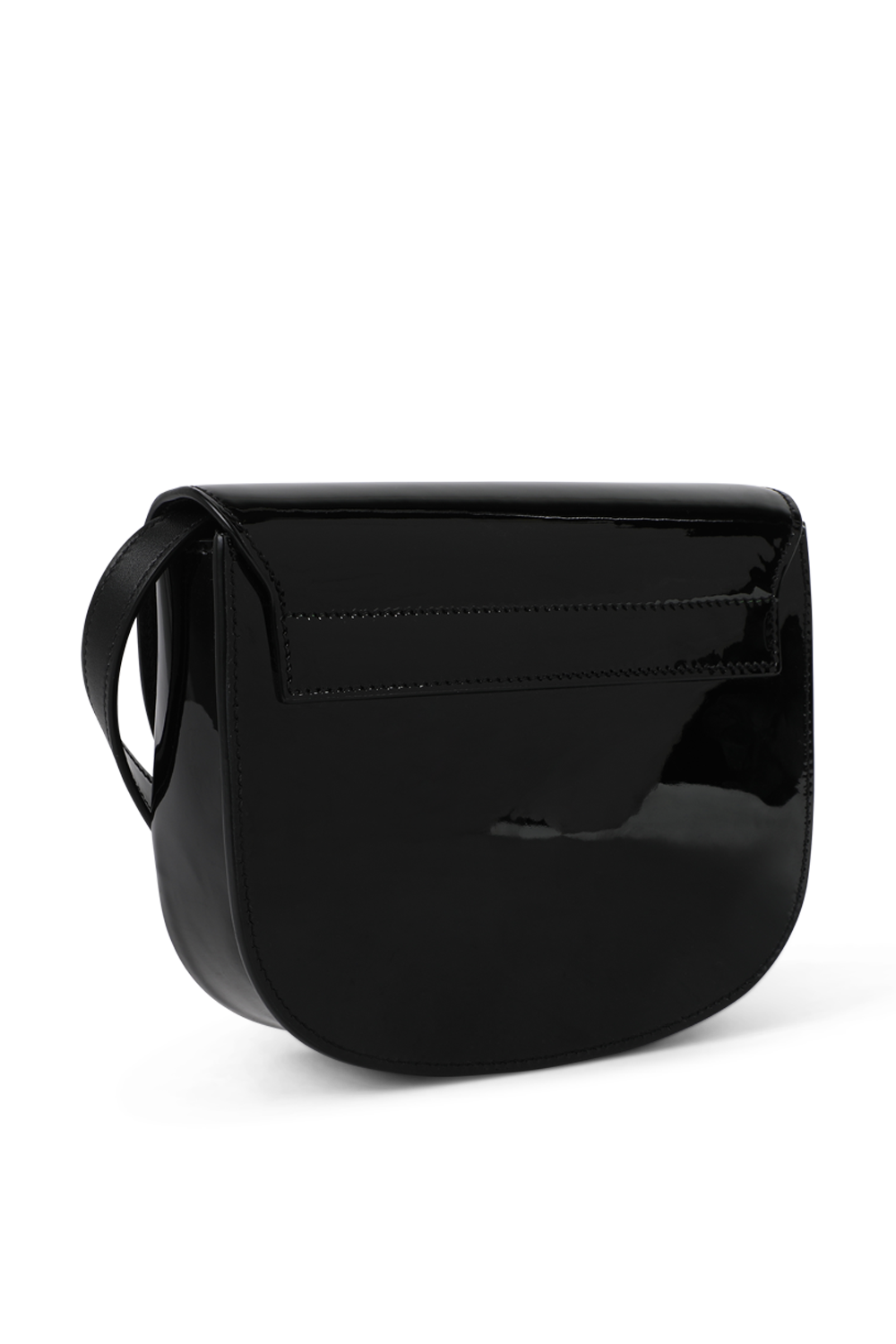 תמונה אחורית של תיק אוכף קאיה עם אבזם מונוגרמי 