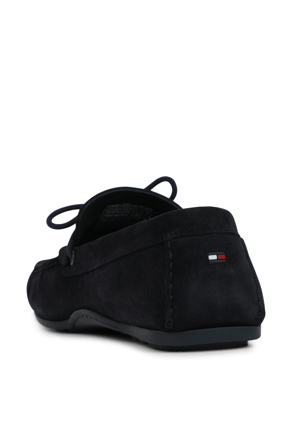 תמונה אחורית של נעלי מוקסין מזמש בכחול נייבי