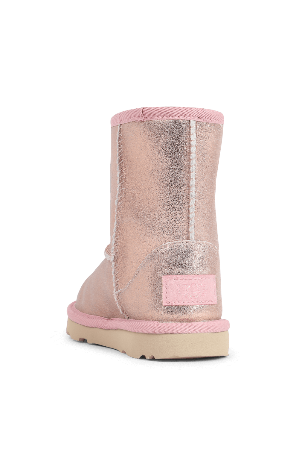 תמונה אחורית של מידות 22-30 מגפיים קלאסיות קצרות בגוון ורוד זוהר