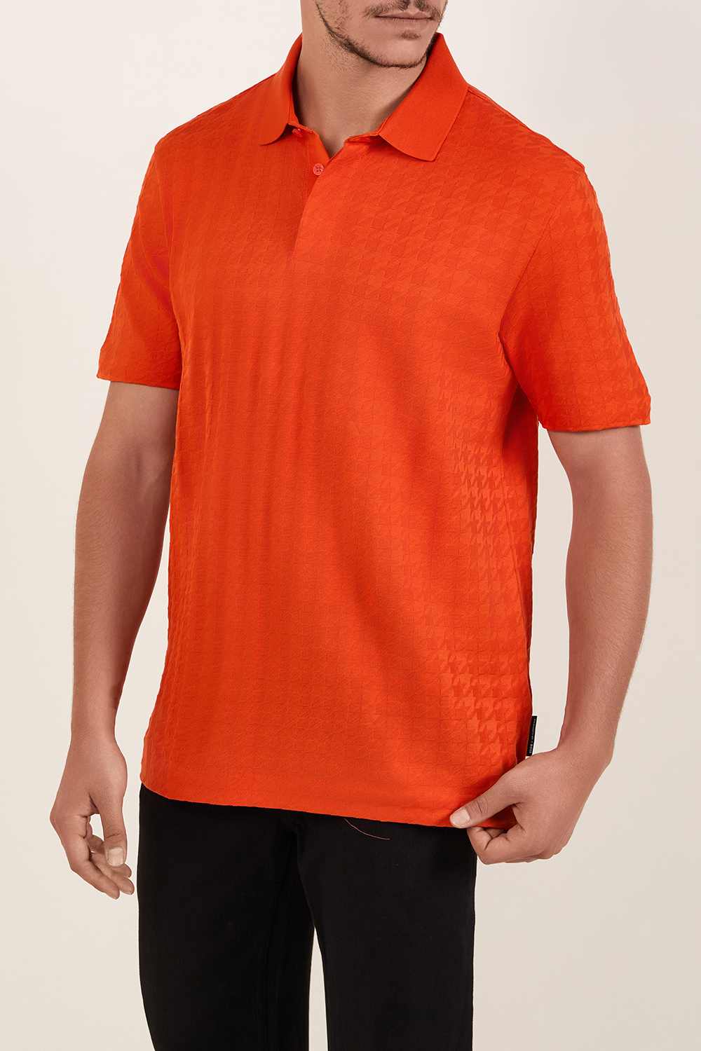 תמונת דוגמן קידמית של בוס X פורשה חולצת פולו