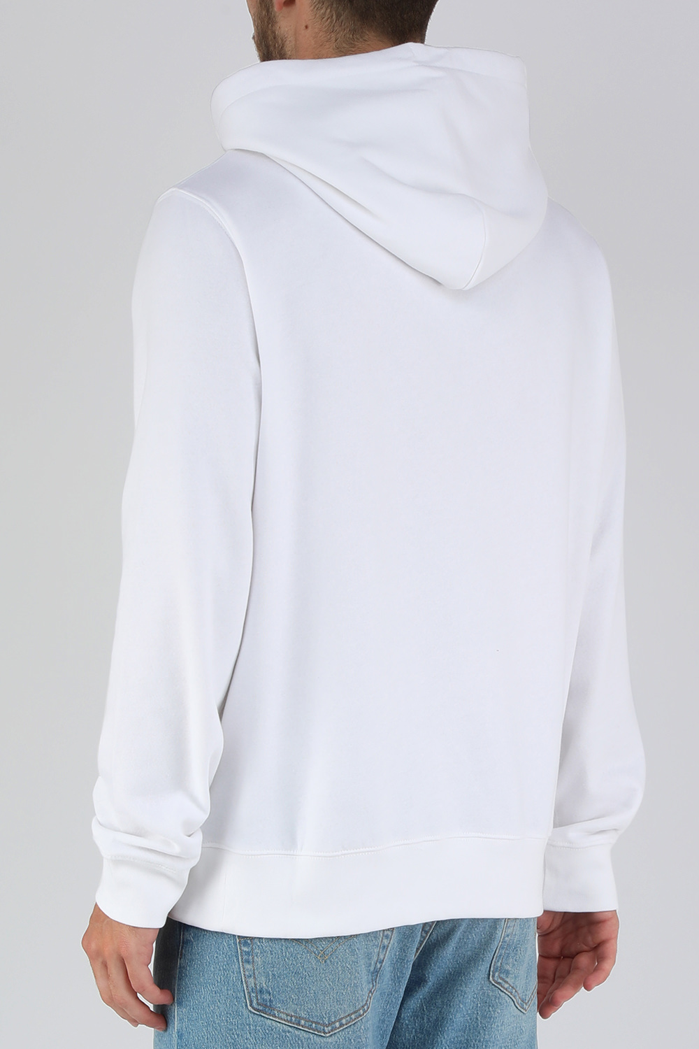 תמונת דוגמן אחורית של סווטשירט קפוצ'ון עם הדפס פולו בר