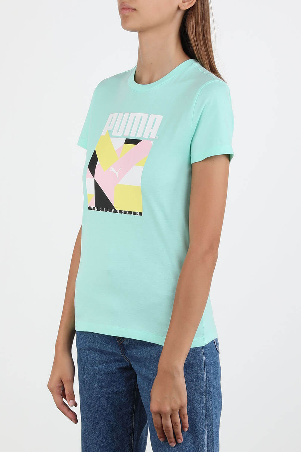תמונת דוגמן קידמית של International Graphic Tee Green Pastel