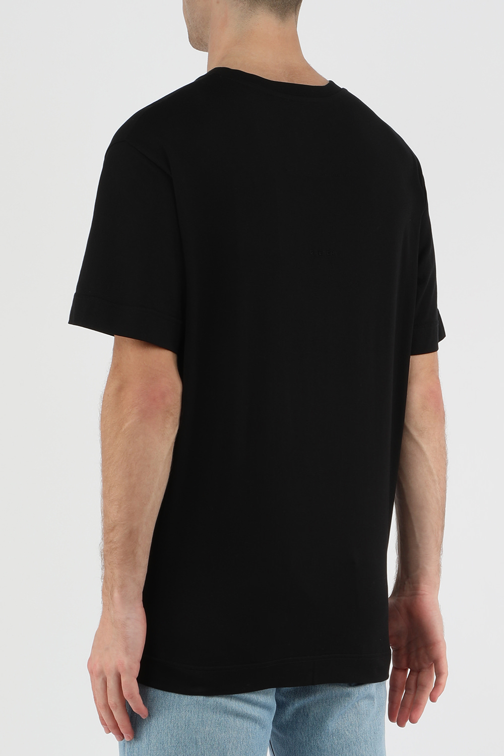 חולצת לוגו רקום בצבע שחור GIVENCHY