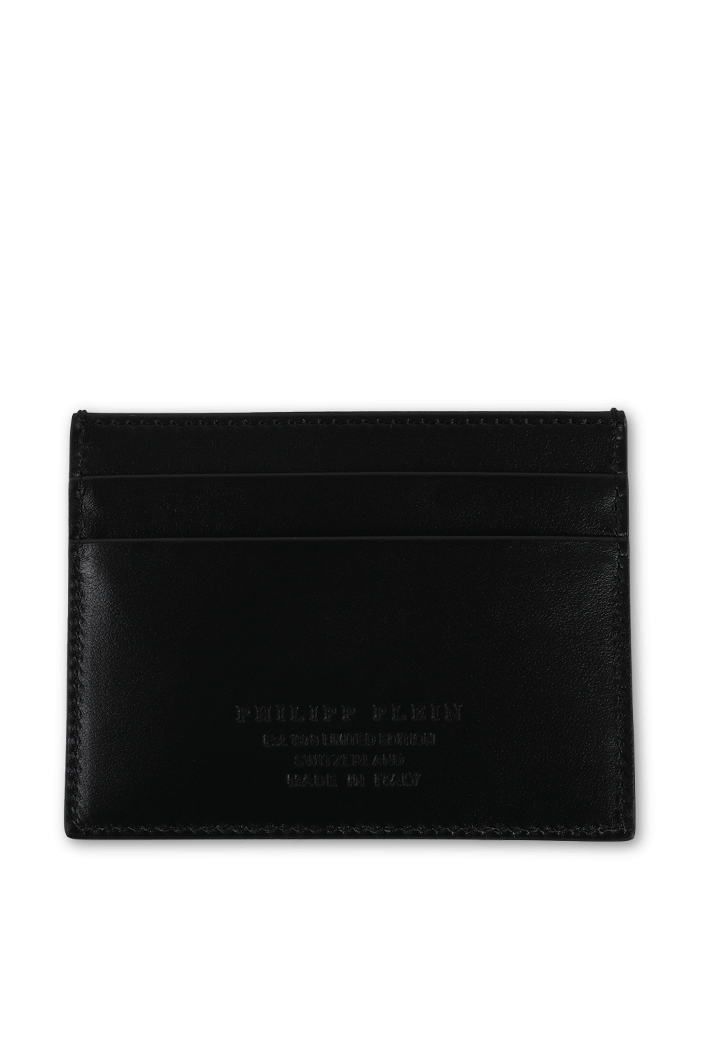 Leather Credit Cards Holder in Black PHILIPP PLEIN
