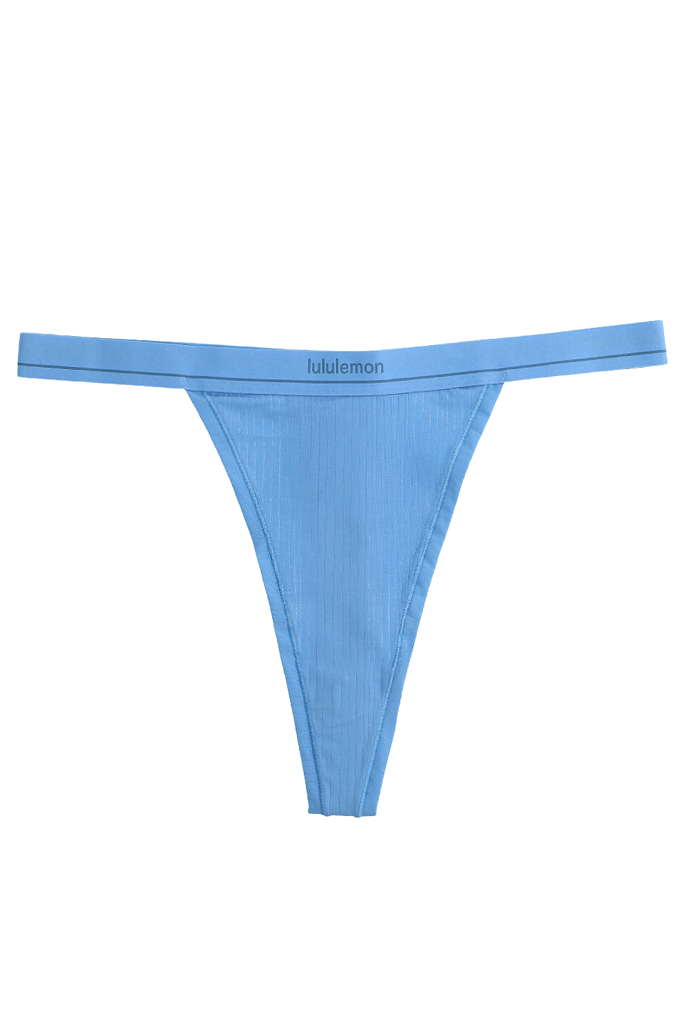 תמונה קידמית של Stretch Cotton Ribbed Logo High-Rise Thong Underwear