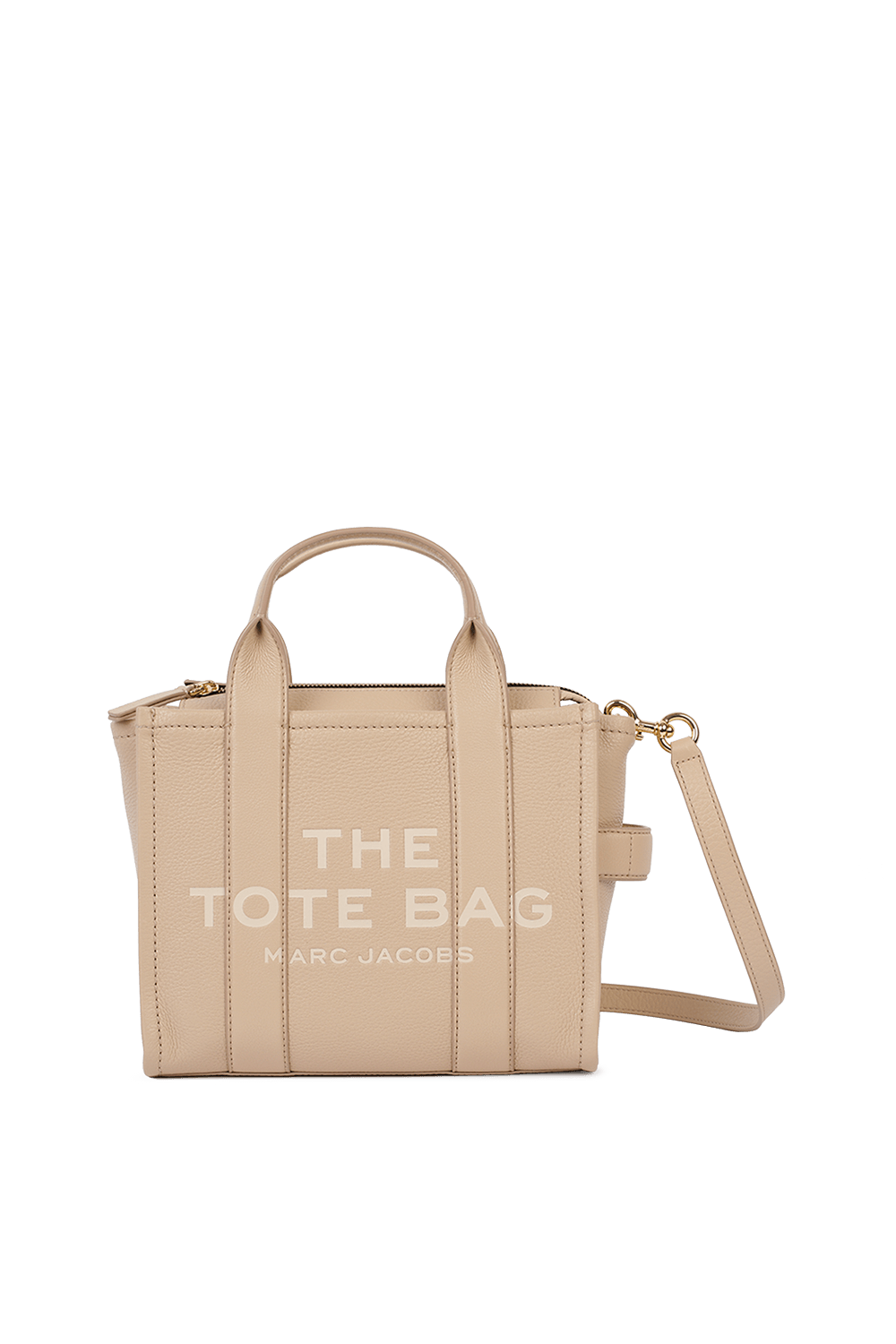 The Leather Mini Traveler Tote Bag in Light Beige MARC JACOBS