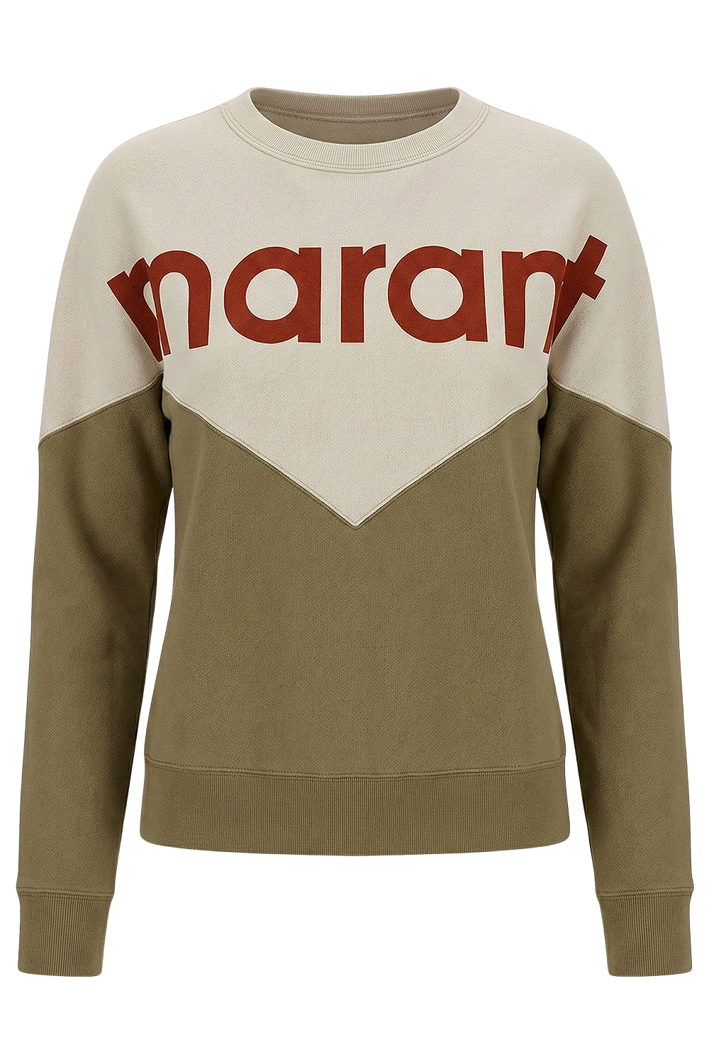 תמונה קידמית של סווטשירט עם צווארון מעוגל