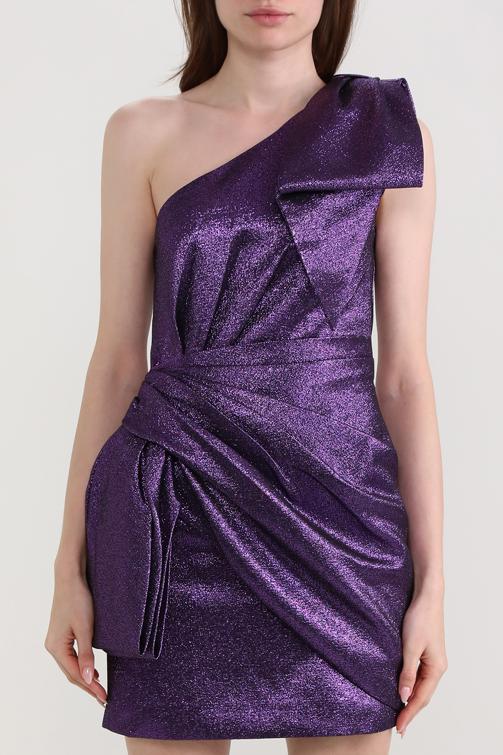 תמונת דוגמן קידמית של שמלת מיני בריט מבריקה