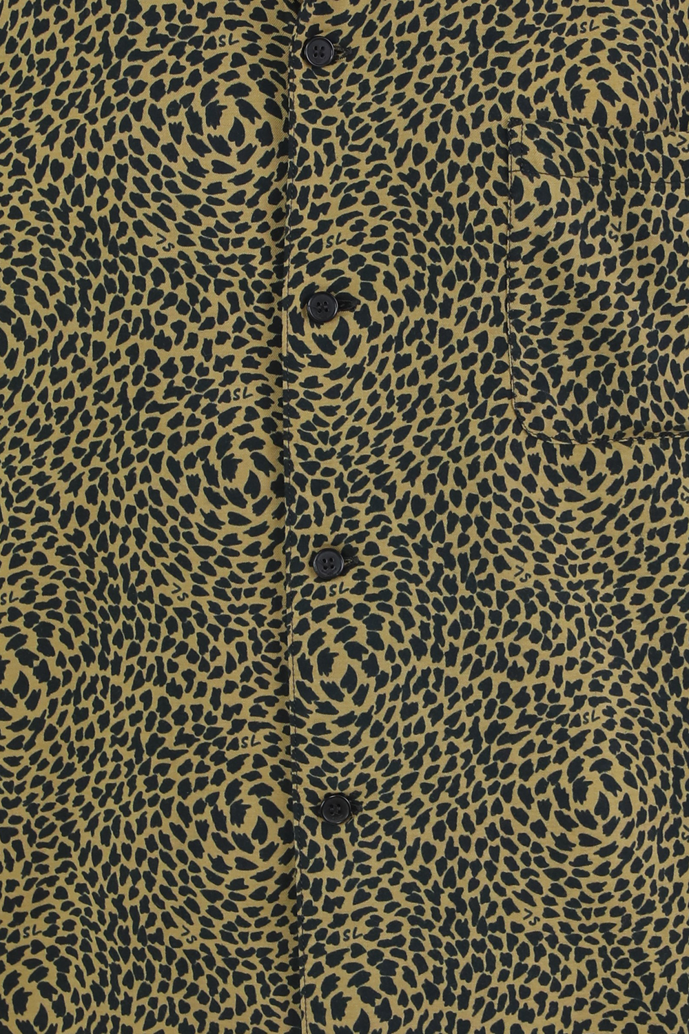 תמונה אחורית של חולצה מכופתרת הוואי עם הדפס מנומר