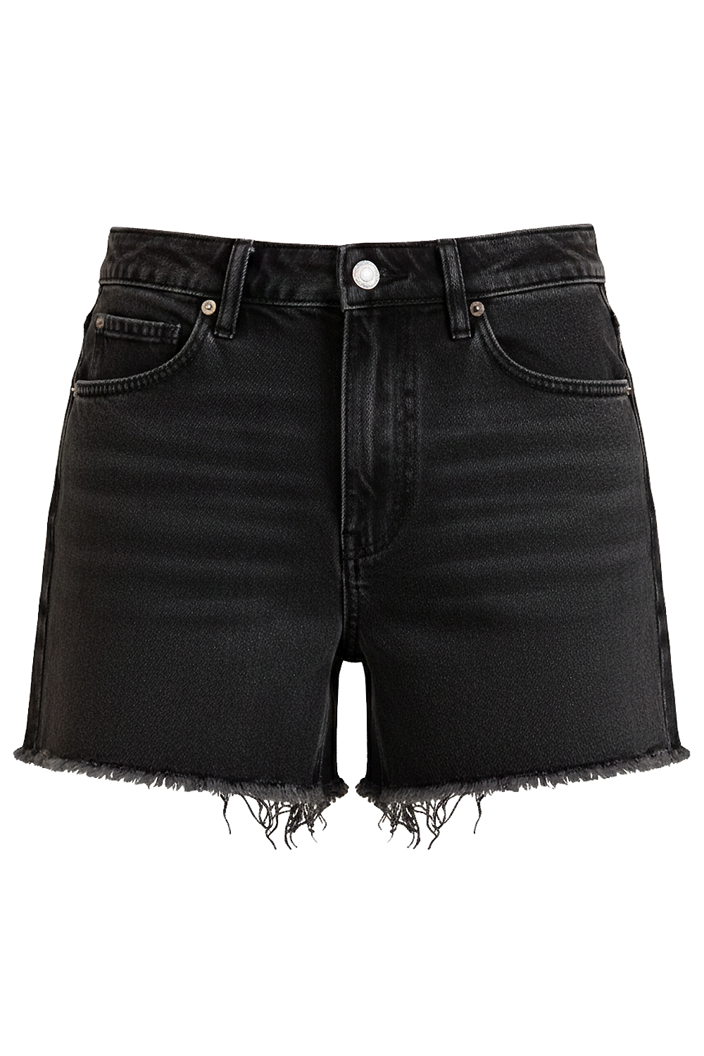 תמונה קידמית של מכנסי ג'ינס קצרים