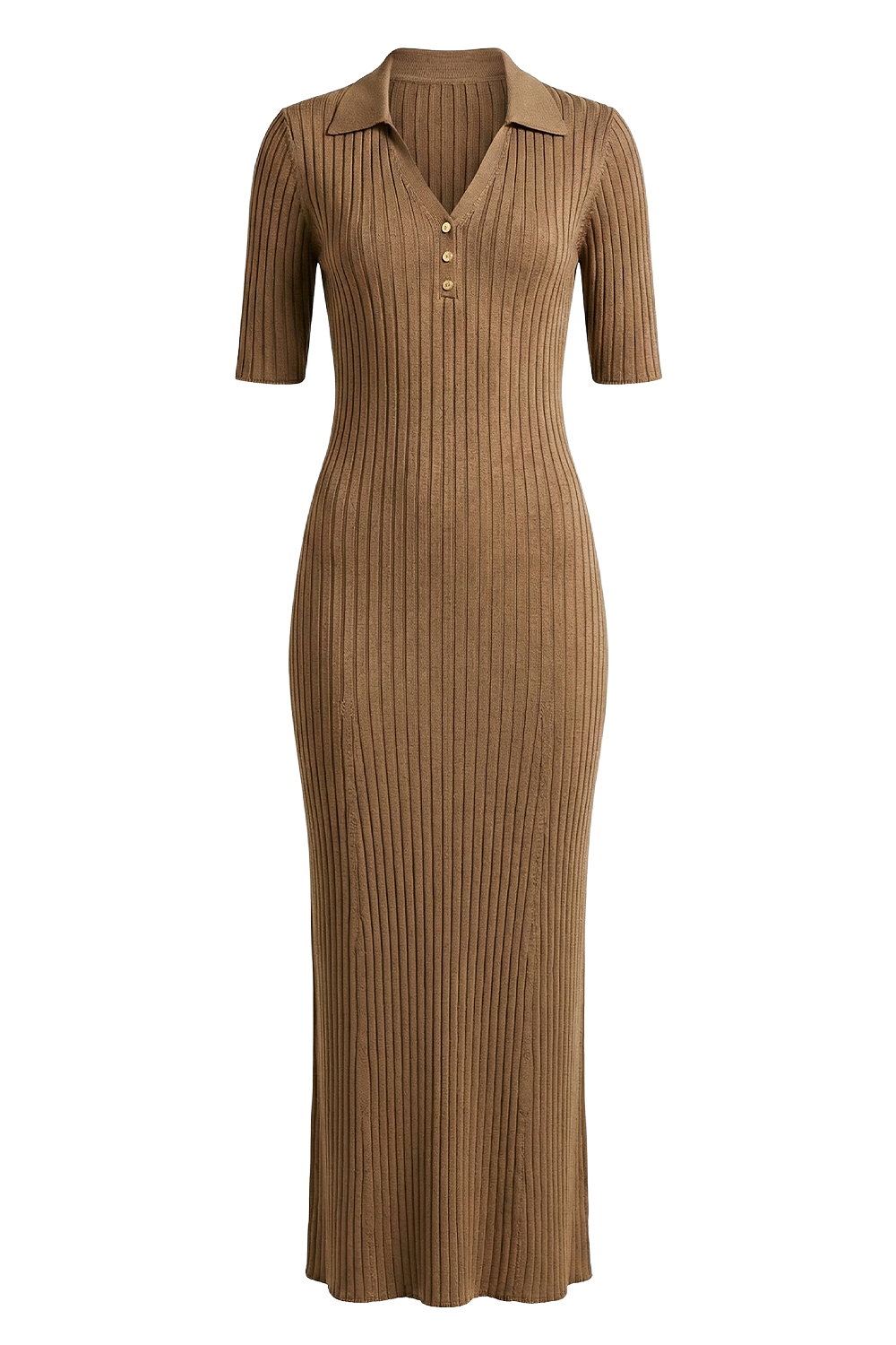 תמונה קידמית של שמלת סריג ריב