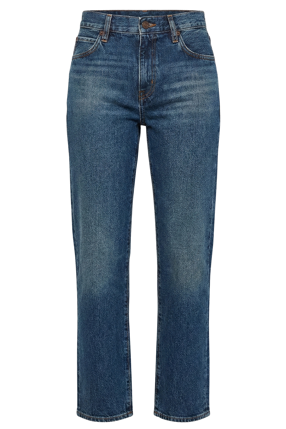 תמונה קידמית של מכנסי ג'ינס בגזרה בינונית