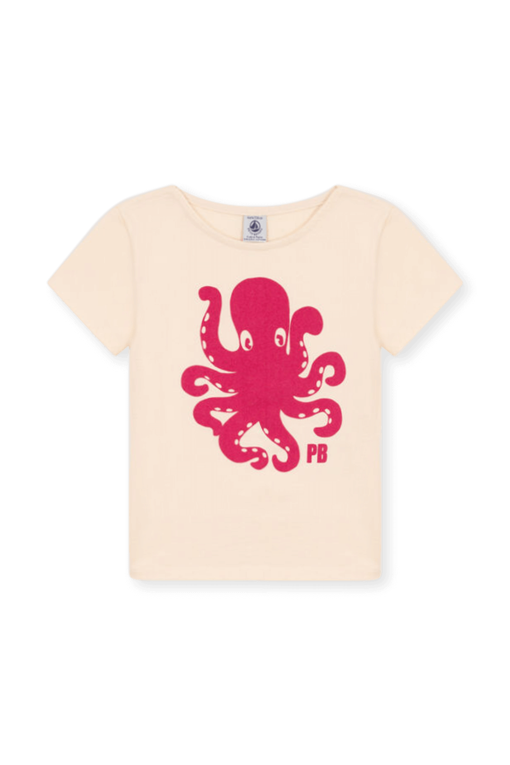 תמונה קידמית של חולצת טי עם הדפס תמנון - גילאי 6-8