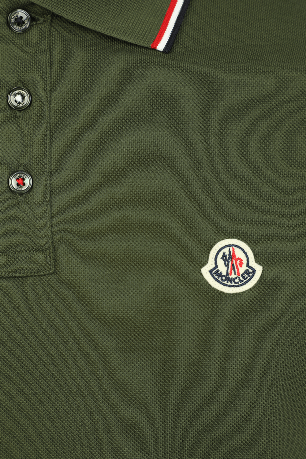 חולצת פולו עם לוגו רקום בגוון ירוק MONCLER