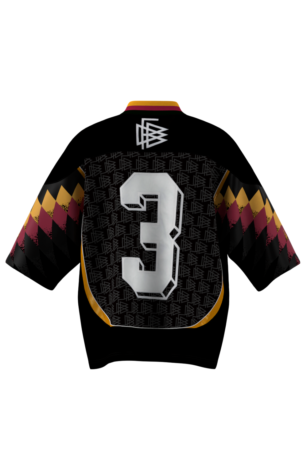 תמונה אחורית של חולצת ג'רזי אוברסייז