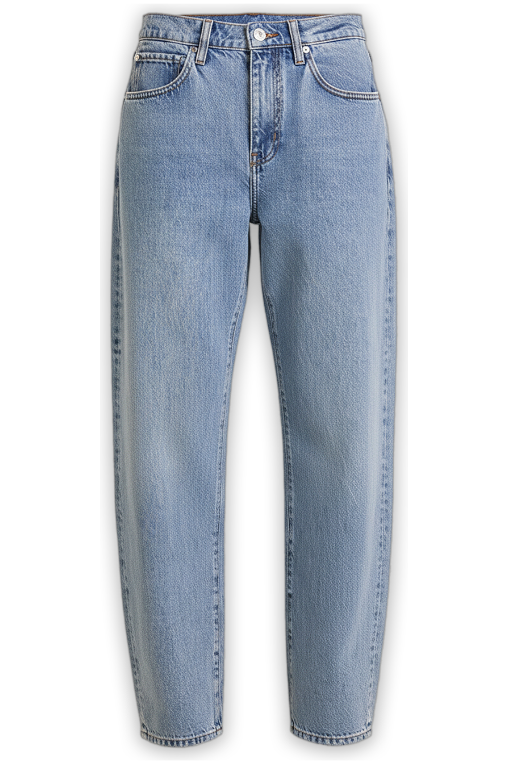 תמונה קידמית של מכנסי ג'ינס בגזרת בלון