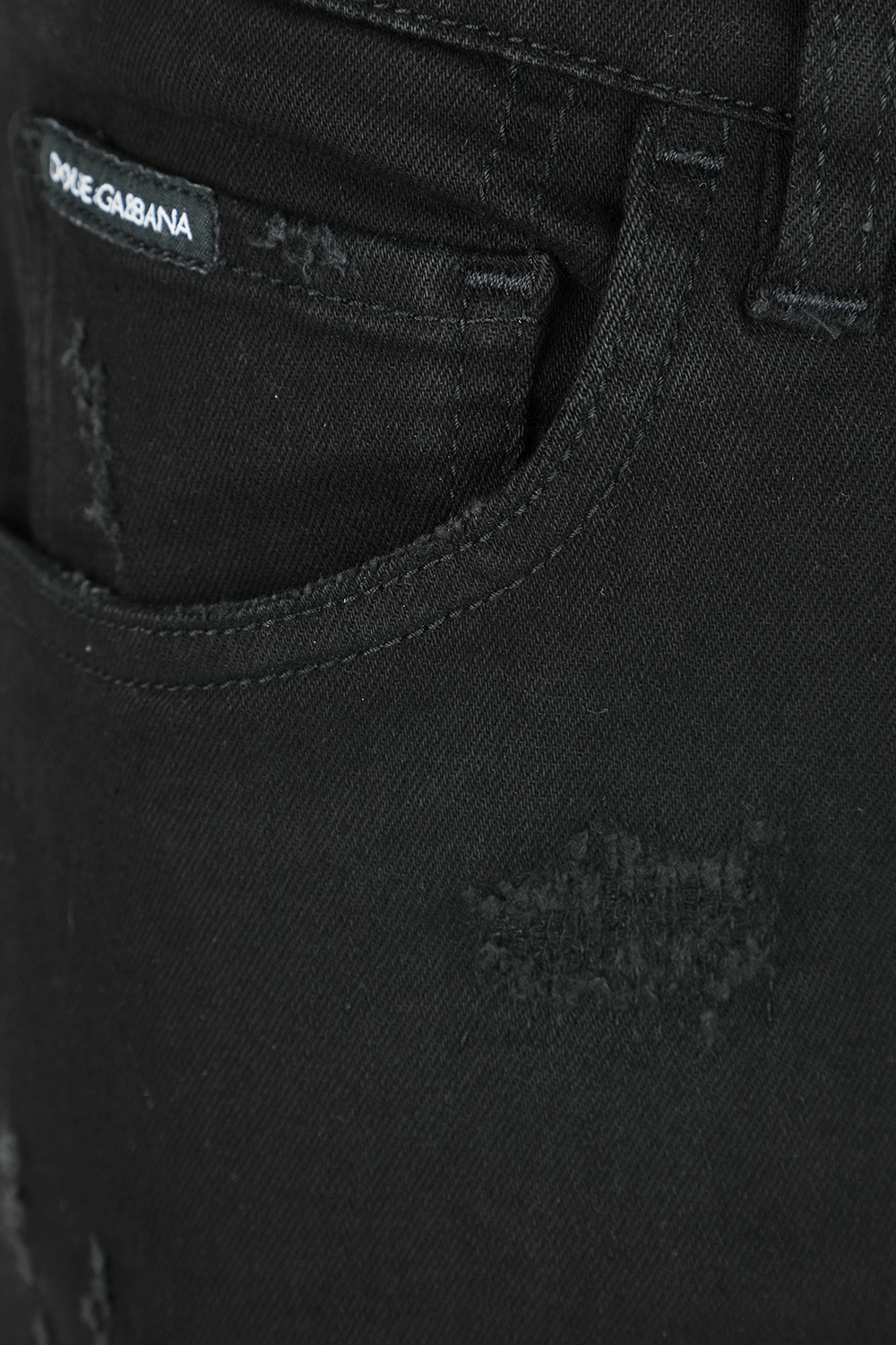 מכנסיים בגזרת סקיני עם תגית כסופה בגוון שחור DOLCE & GABBANA