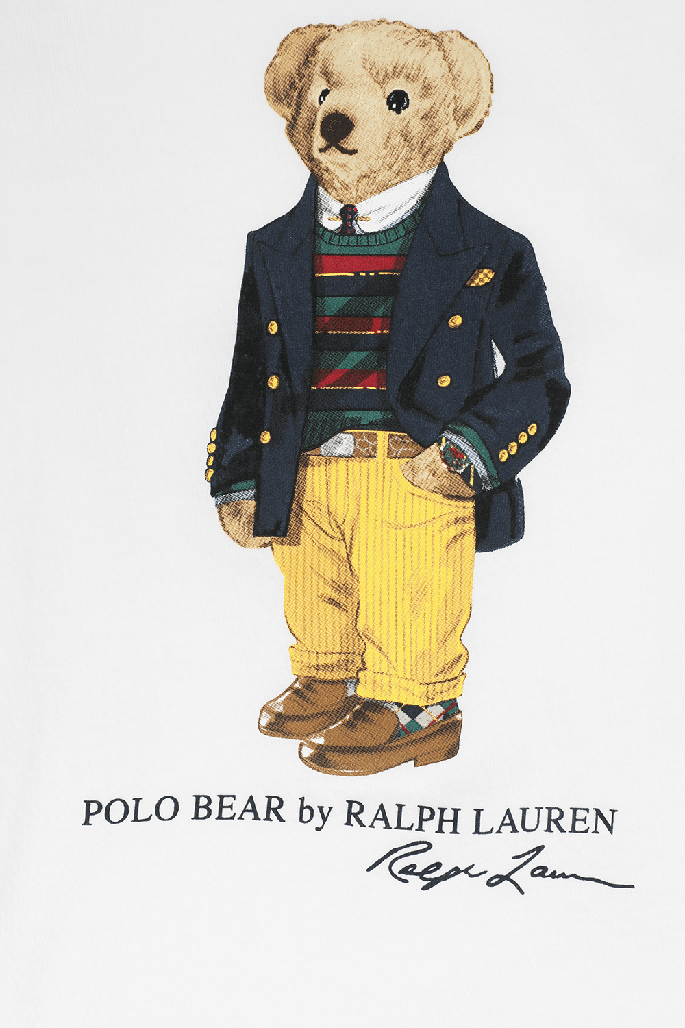 תמונה אחורית של גילאי 5-7 טי שירט הדפס דב בצבע לבן