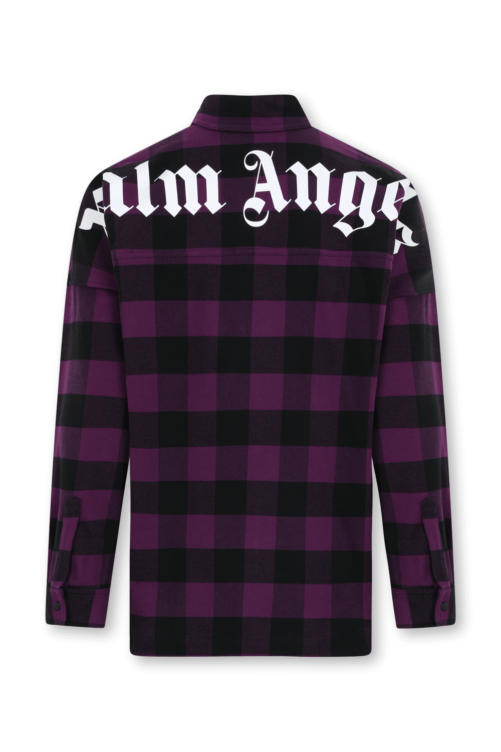 תמונה אחורית של חולצת משבצות מכופתרת