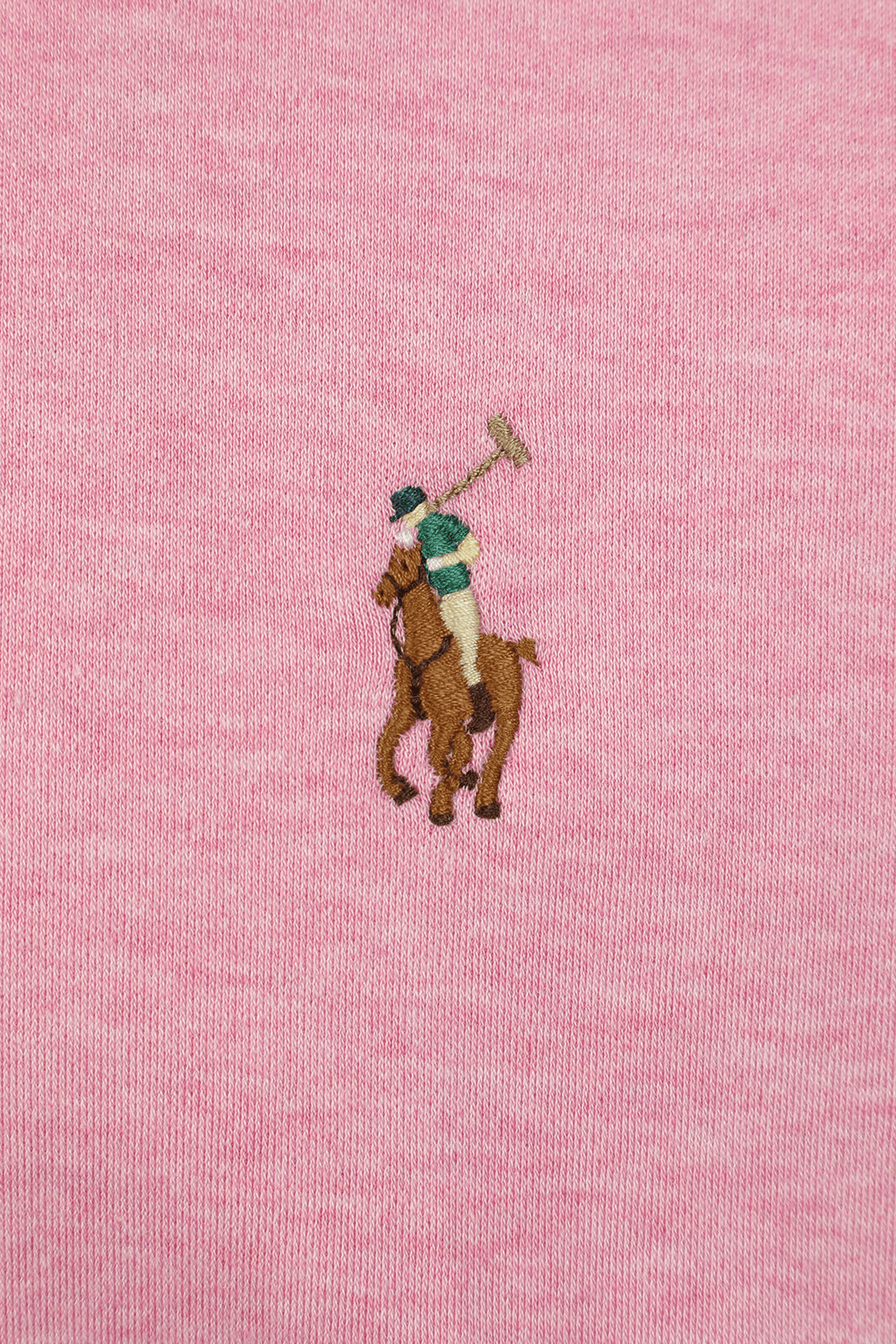 תמונה אחורית של Knit Sleeve 3 Buttons Cotton Polo Shirt in Pink