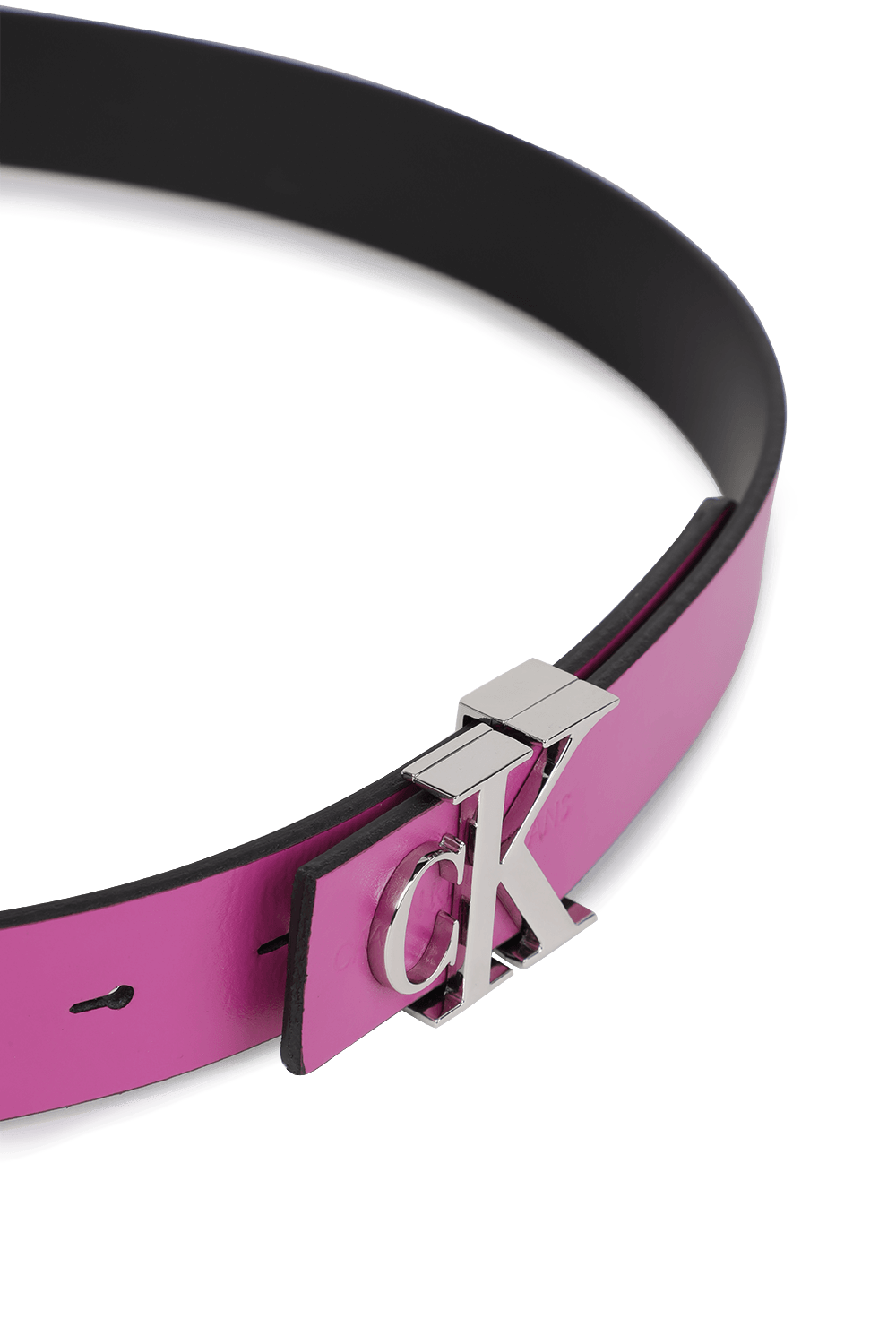 30mm Logo leather Belt in Purple image number null CALVIN KLEIN