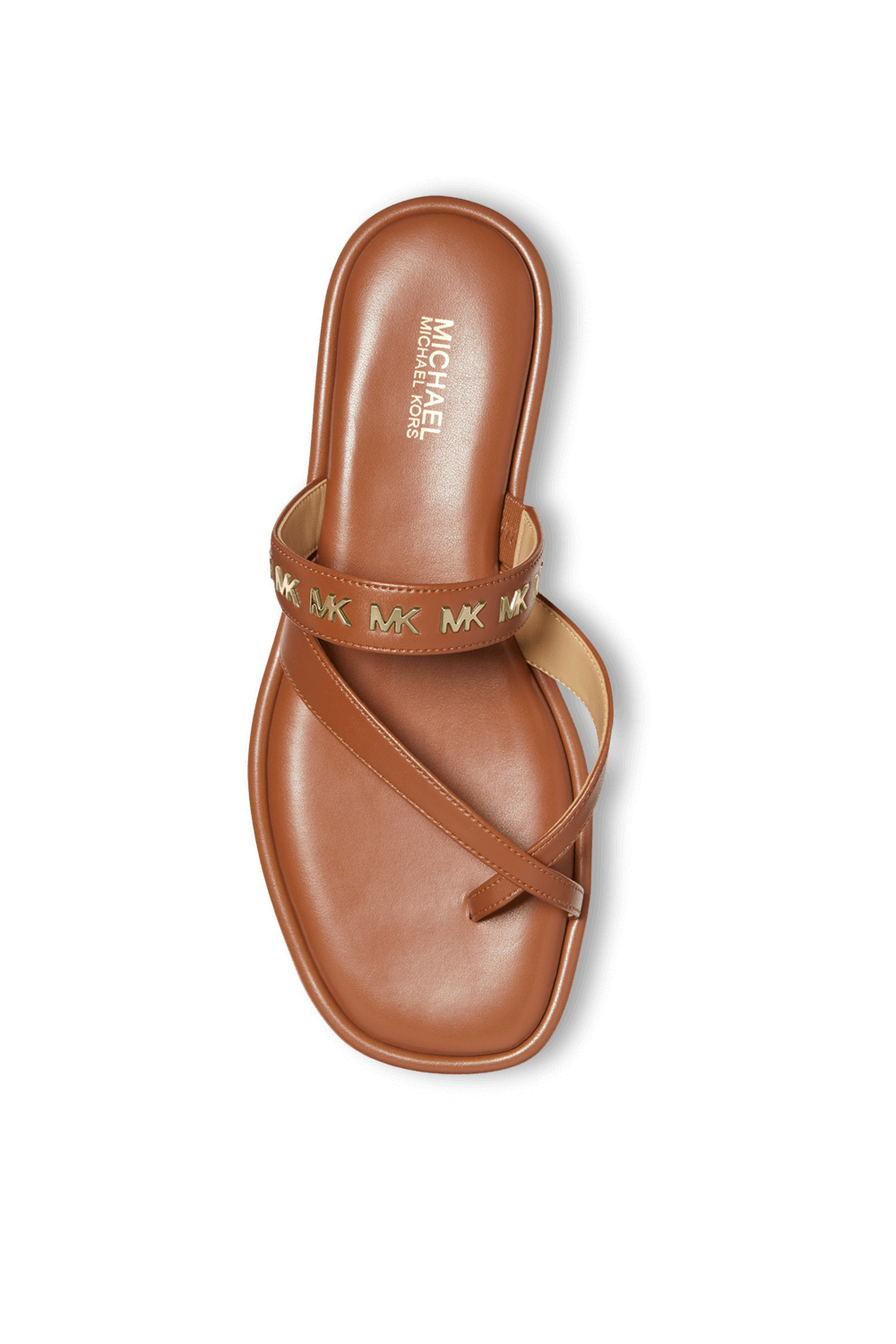 תמונה אחורית של כפכפי אצבע עם רצועה מונוגרמית