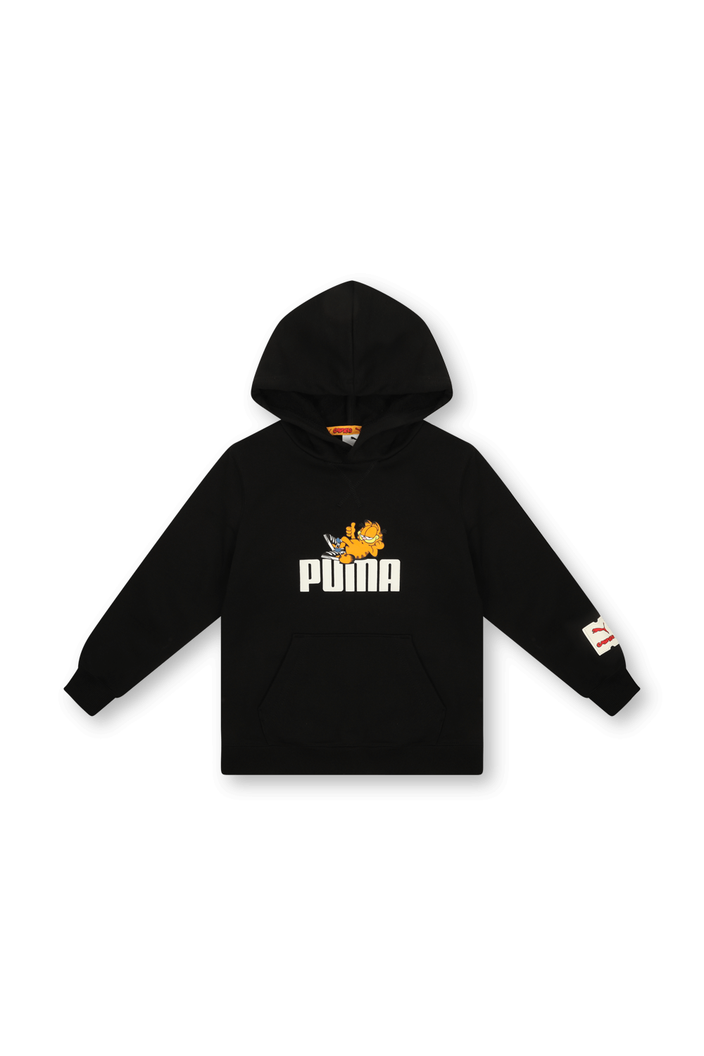 תמונה קידמית של גילאי 4-14 פומה X גארפילד סווטשירט קפוצ'ון שחור