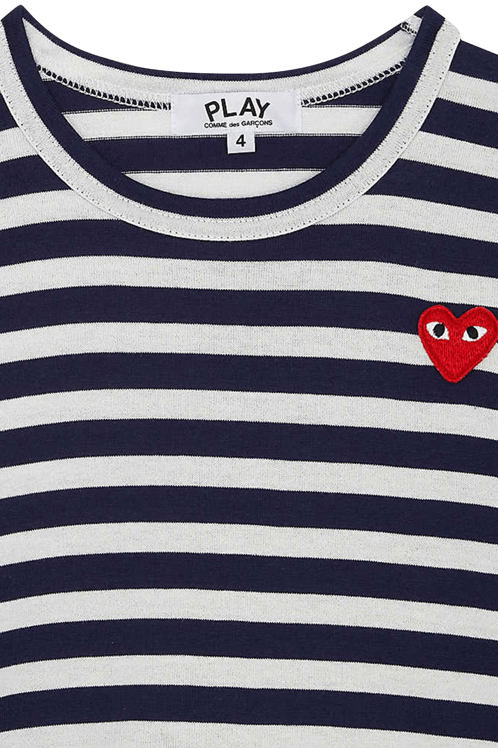 גילאי 2-6 חולצת פסים עם לוגו לב אדום COMME des GARCONS KIDS