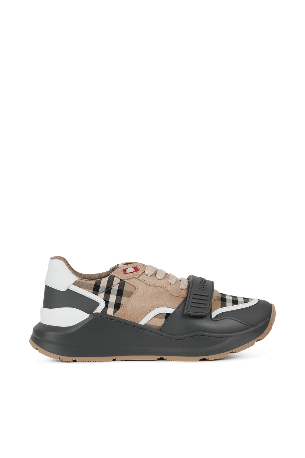 Ramsey Multi Plaid Sneakers in Brown and Grey BURBERRY