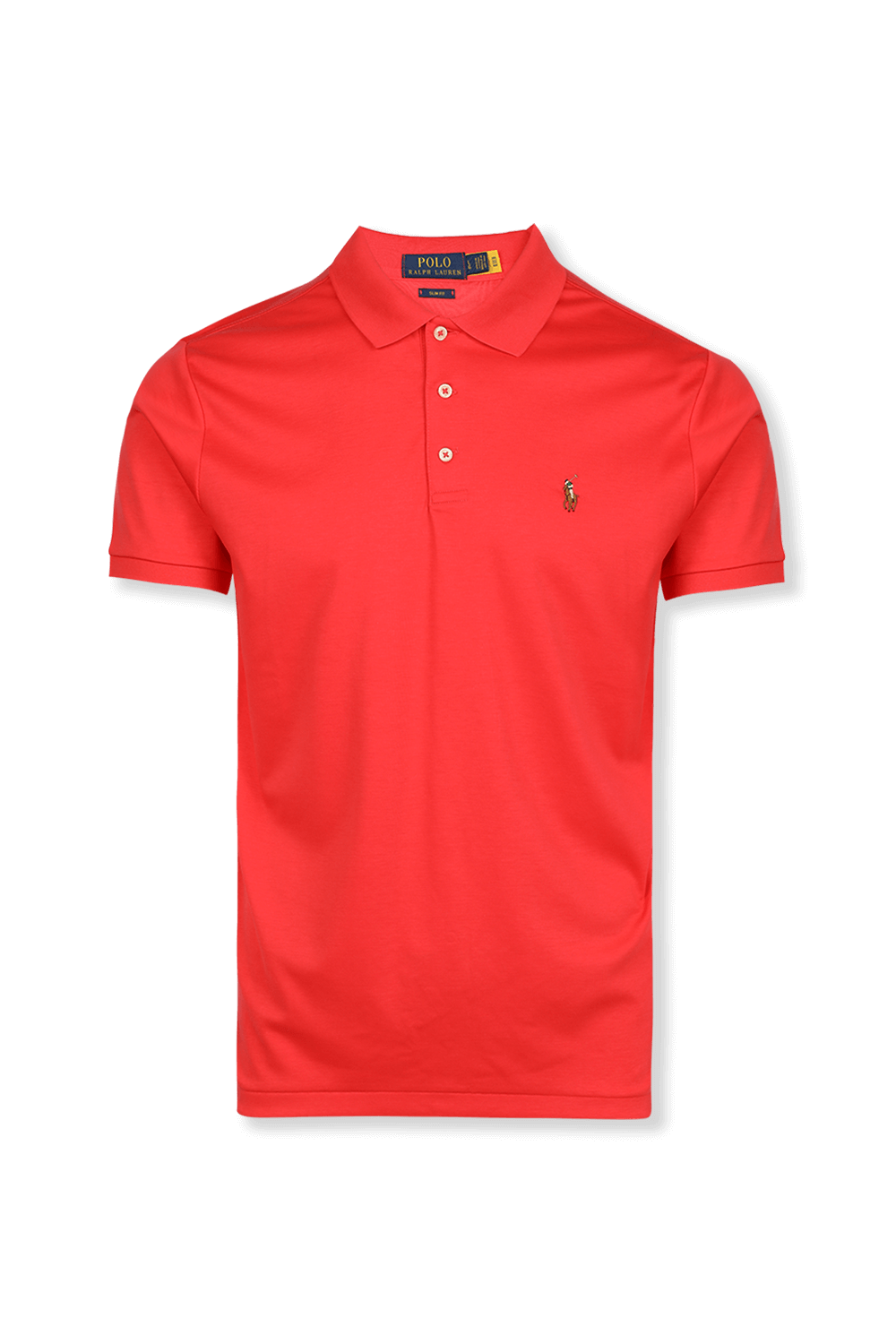 תמונה קידמית של Slim Fit Stretch Mesh Polo Shirt in Red
