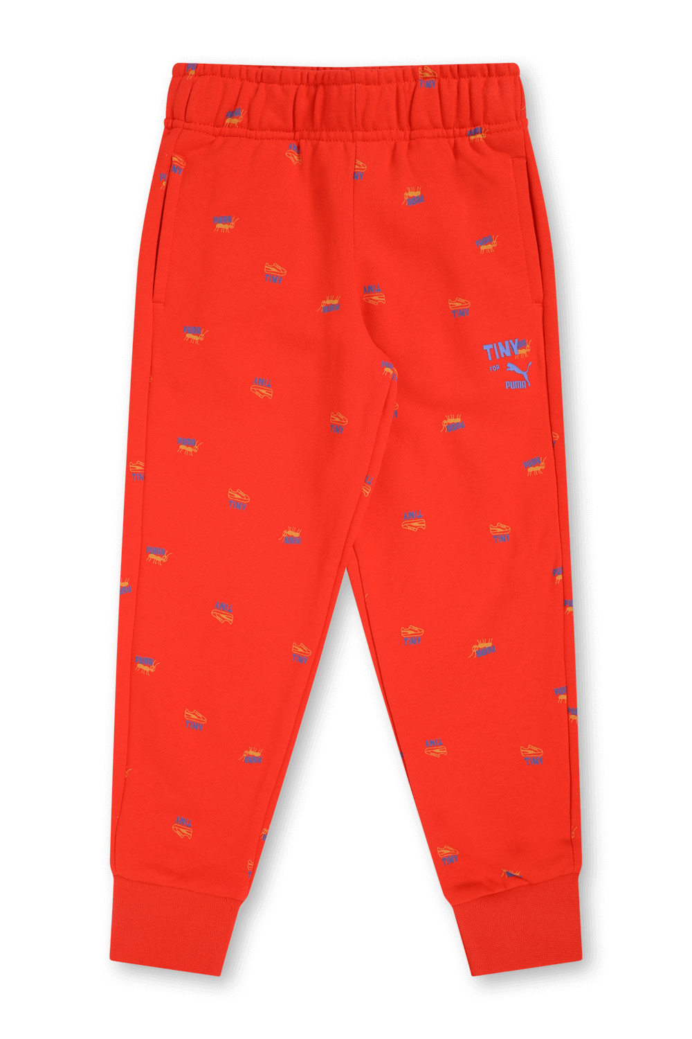 תמונה קידמית של גילאי 2-12 מכנסי טרנינג פומה עם טייני איי-או-פי בגוון אדום