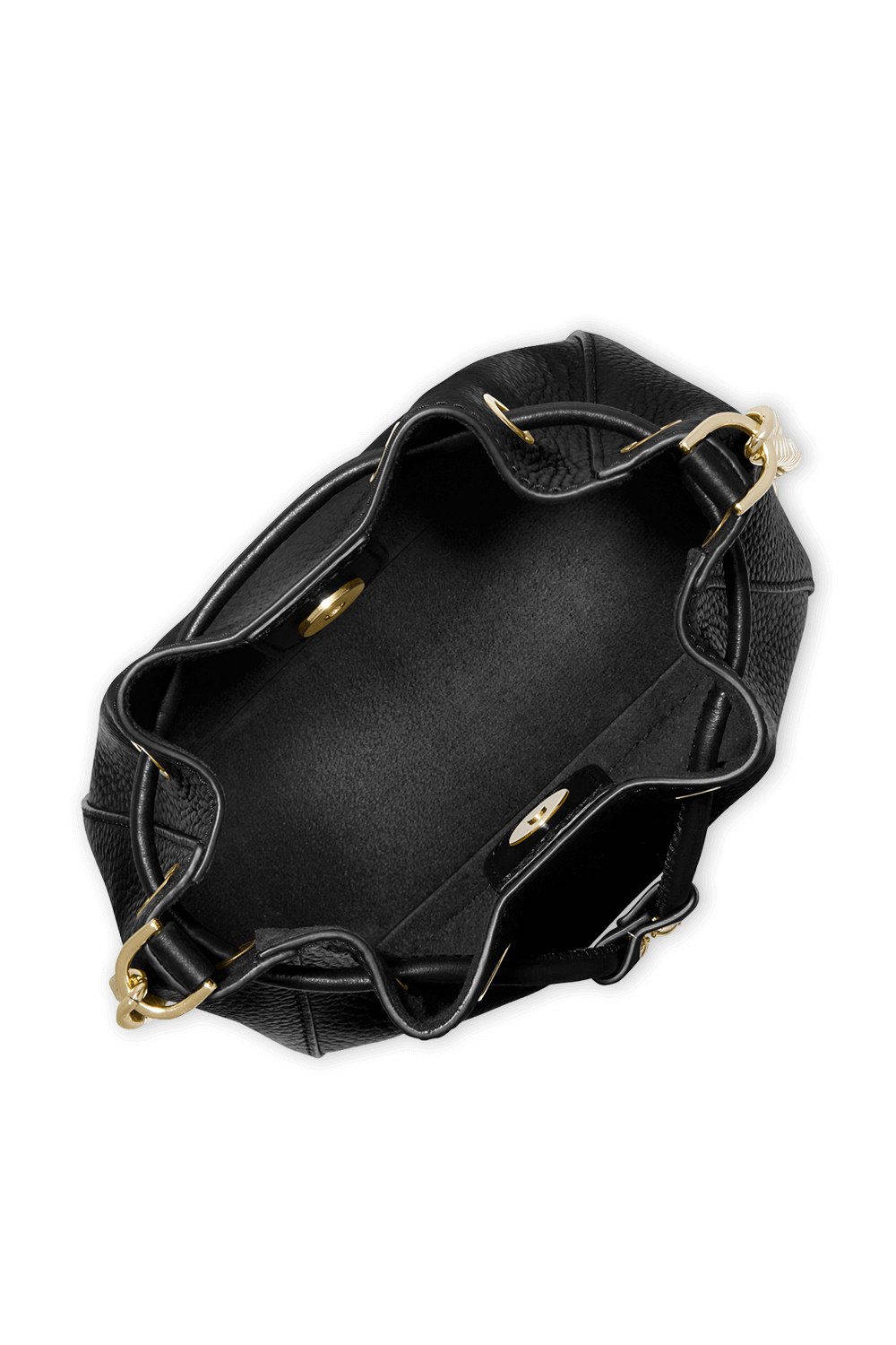 תמונה אחורית של תיק באקט שחור בגודל מיני