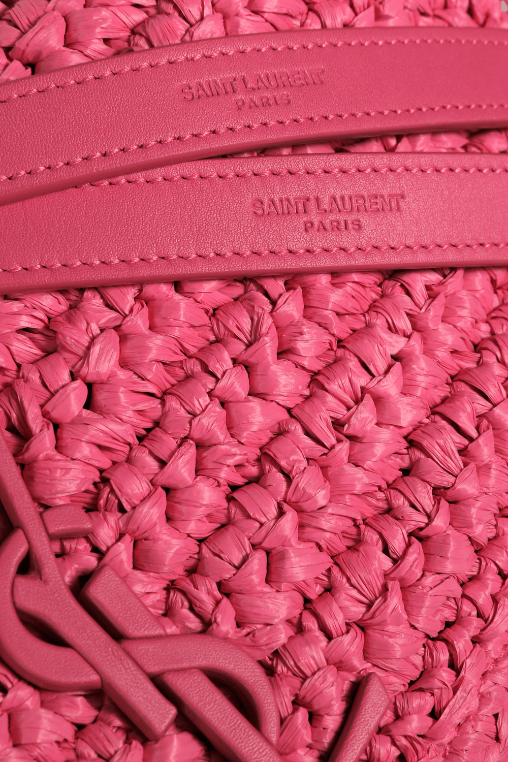 תמונת פנים של Medium Niki Raffia Chain Bag in Pink