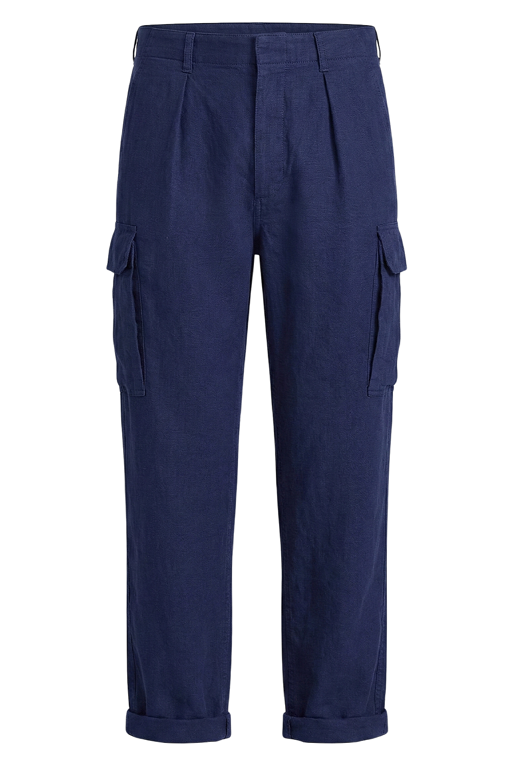 תמונה קידמית של מכנסי קרגו מפשתן