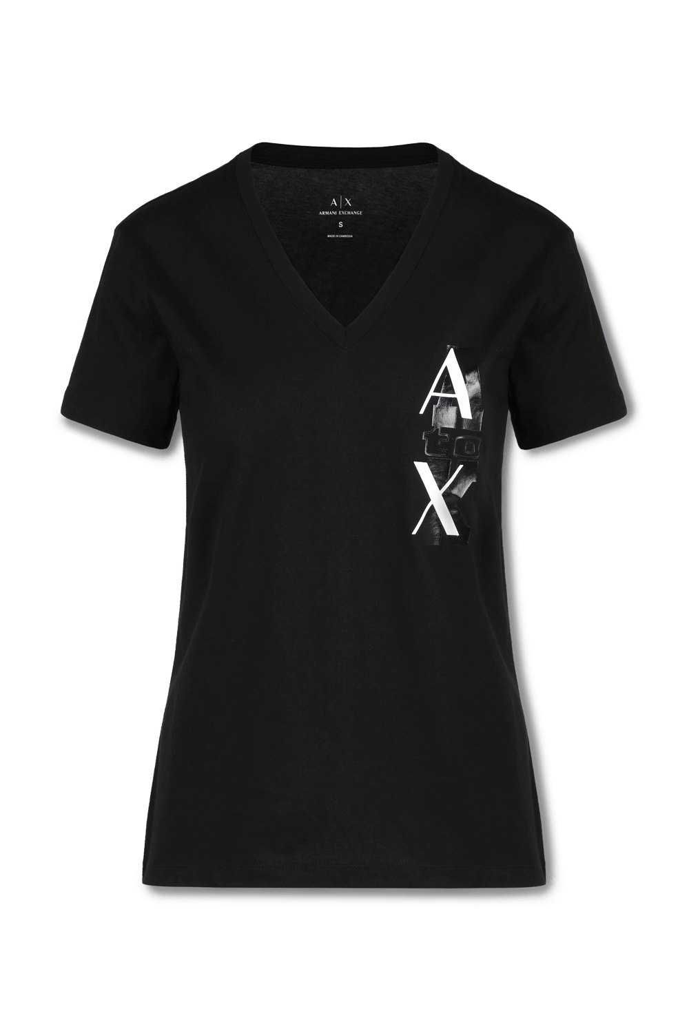 תמונה קידמית של V-Neck T-Shirt in Black