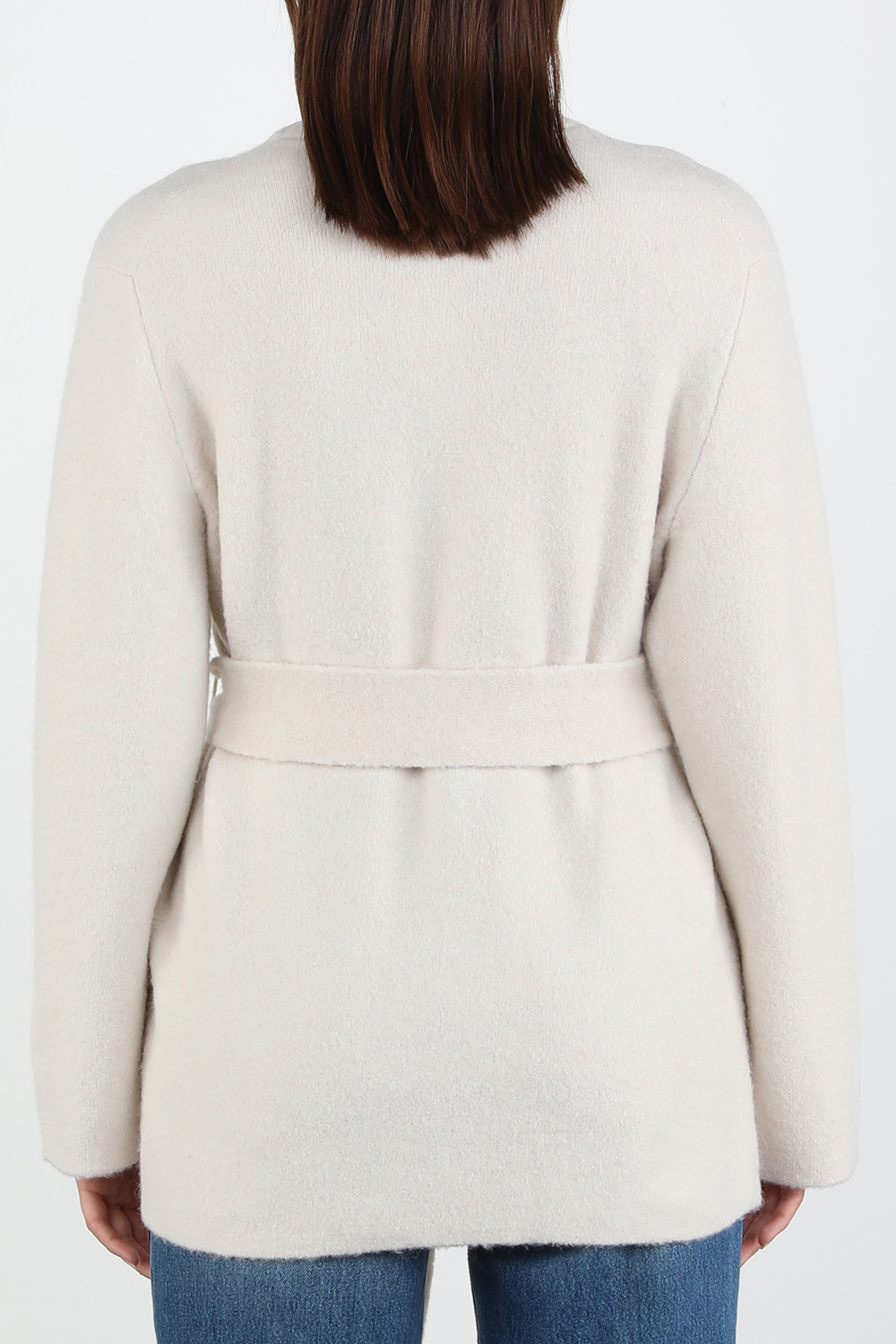 תמונת דוגמן אחורית של Belted Cardigan Coat in Oof White