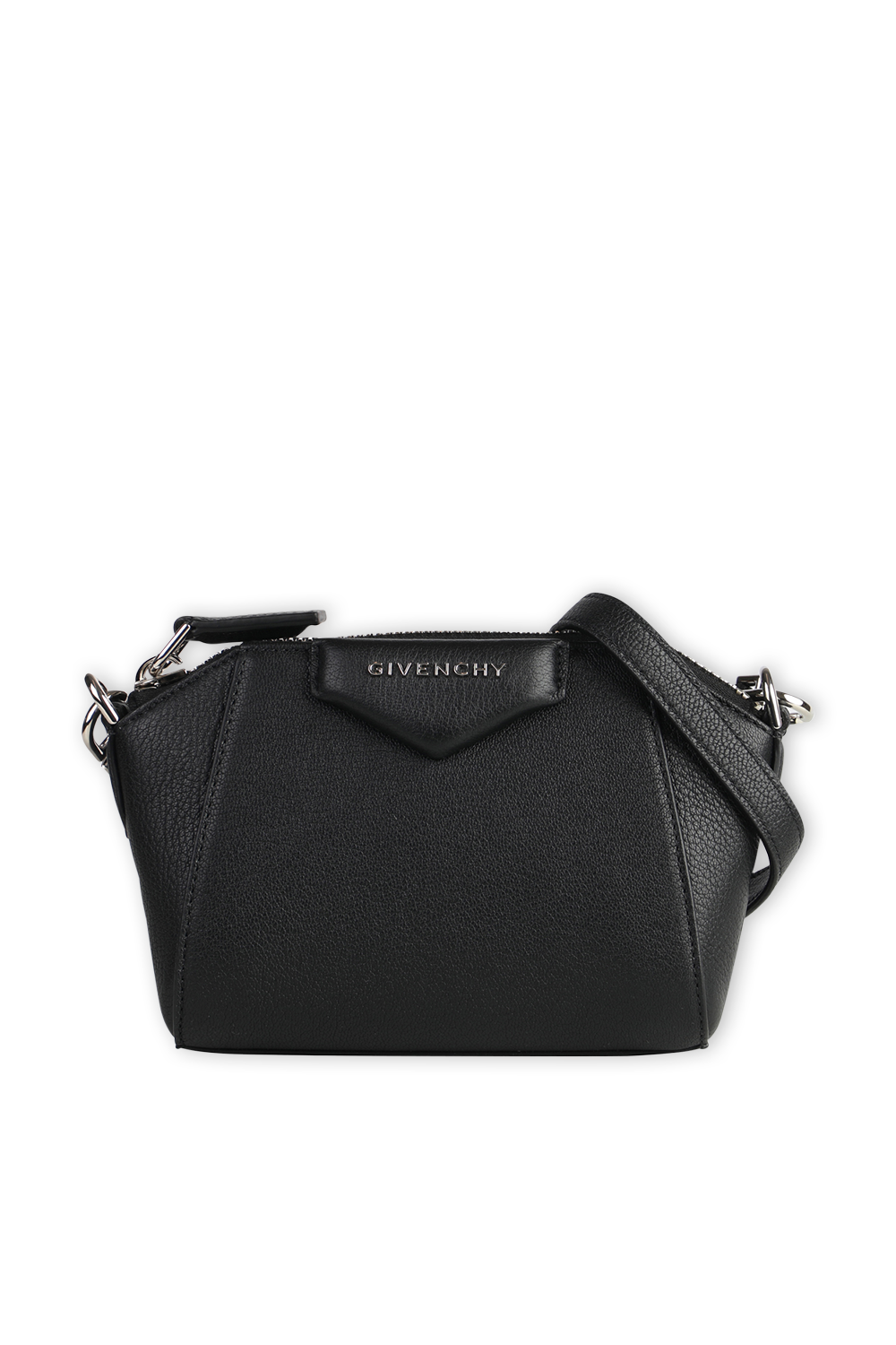 תמונה קידמית של Nano Antigona Bag in Black Grained Leather