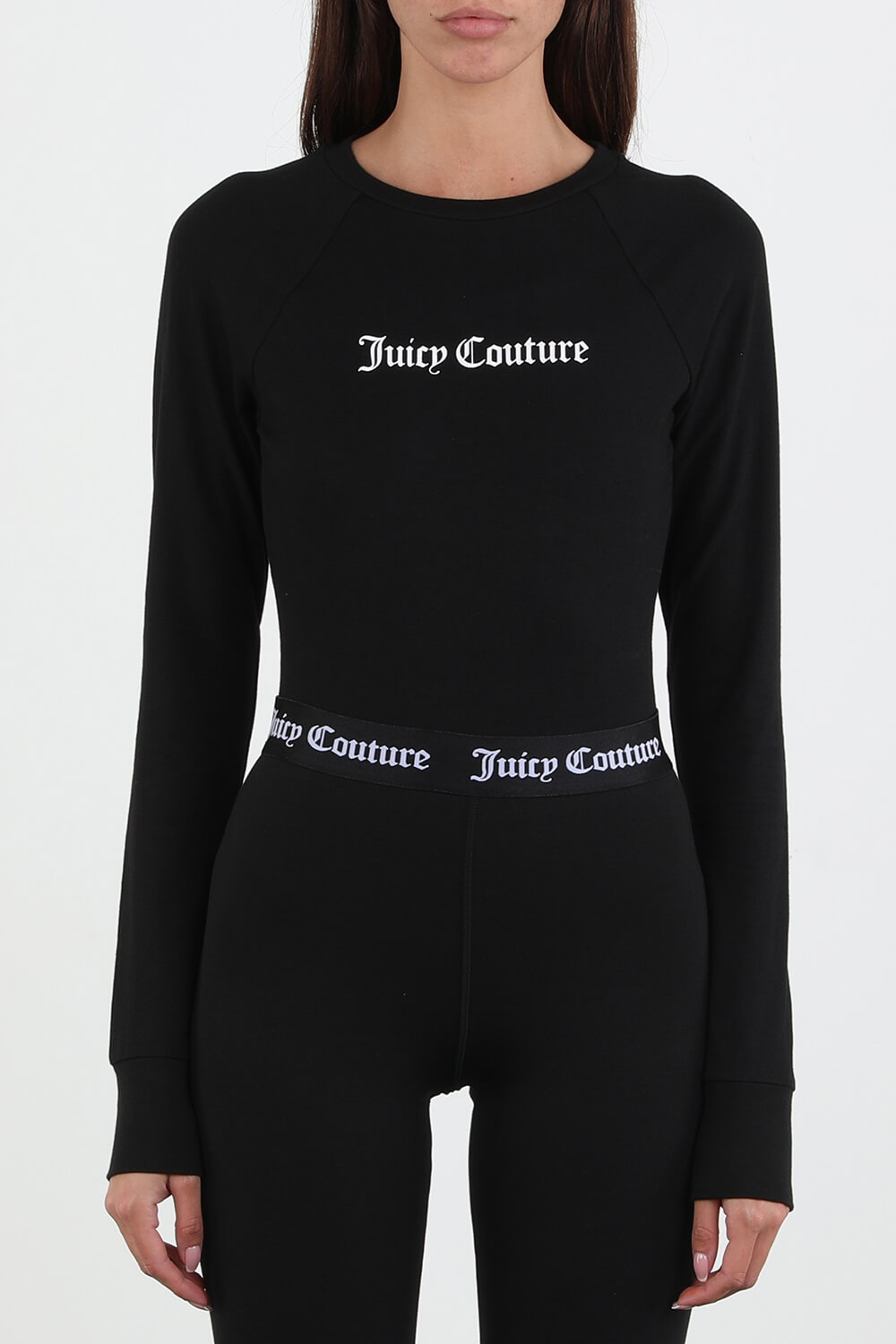 תמונת דוגמן קידמית של Long Sleeve Body Suit in Black