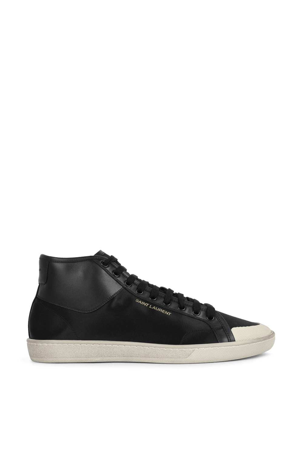 תמונה קידמית של נעלי סניקרס מעור ברכיסה גבוהה