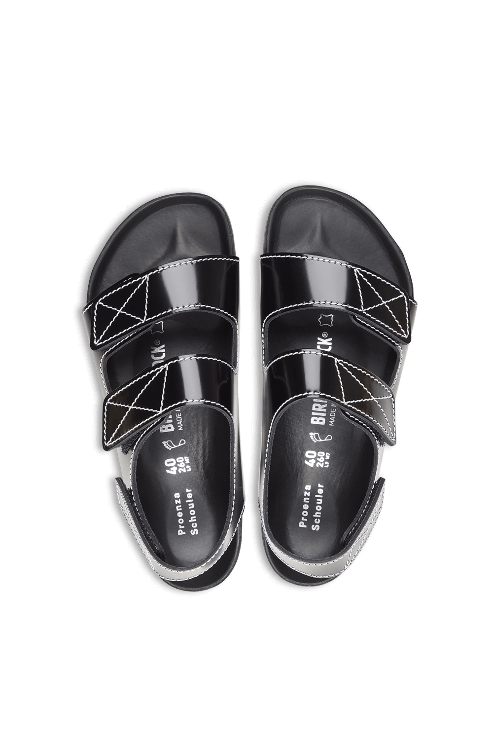 תמונה אחורית של פרונזה שולר X בירקנשטוק סנדלי מילאנו בצבע שחור