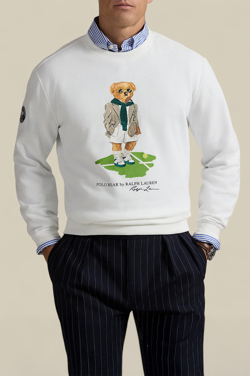 תמונת דוגמן קידמית של פולו רלף לורן X ווימבלדון סווטשירט