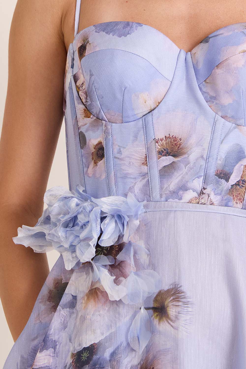 תמונת תקריב דוגמן של שמלת פיקניק מידי